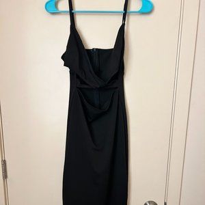 Black Cut Out Midi Dress